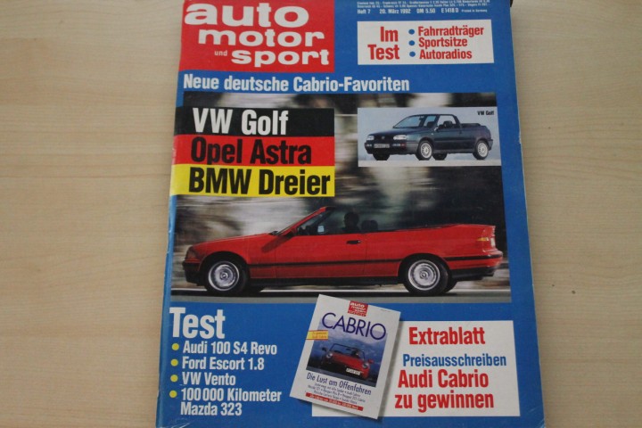 Deckblatt Auto Motor und Sport (07/1992)